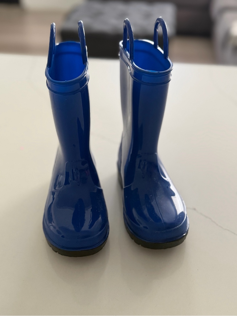 LIKE NEW* Kids Blue Rain Boots Size 10 Pull-On Waterproof Rubber Boots